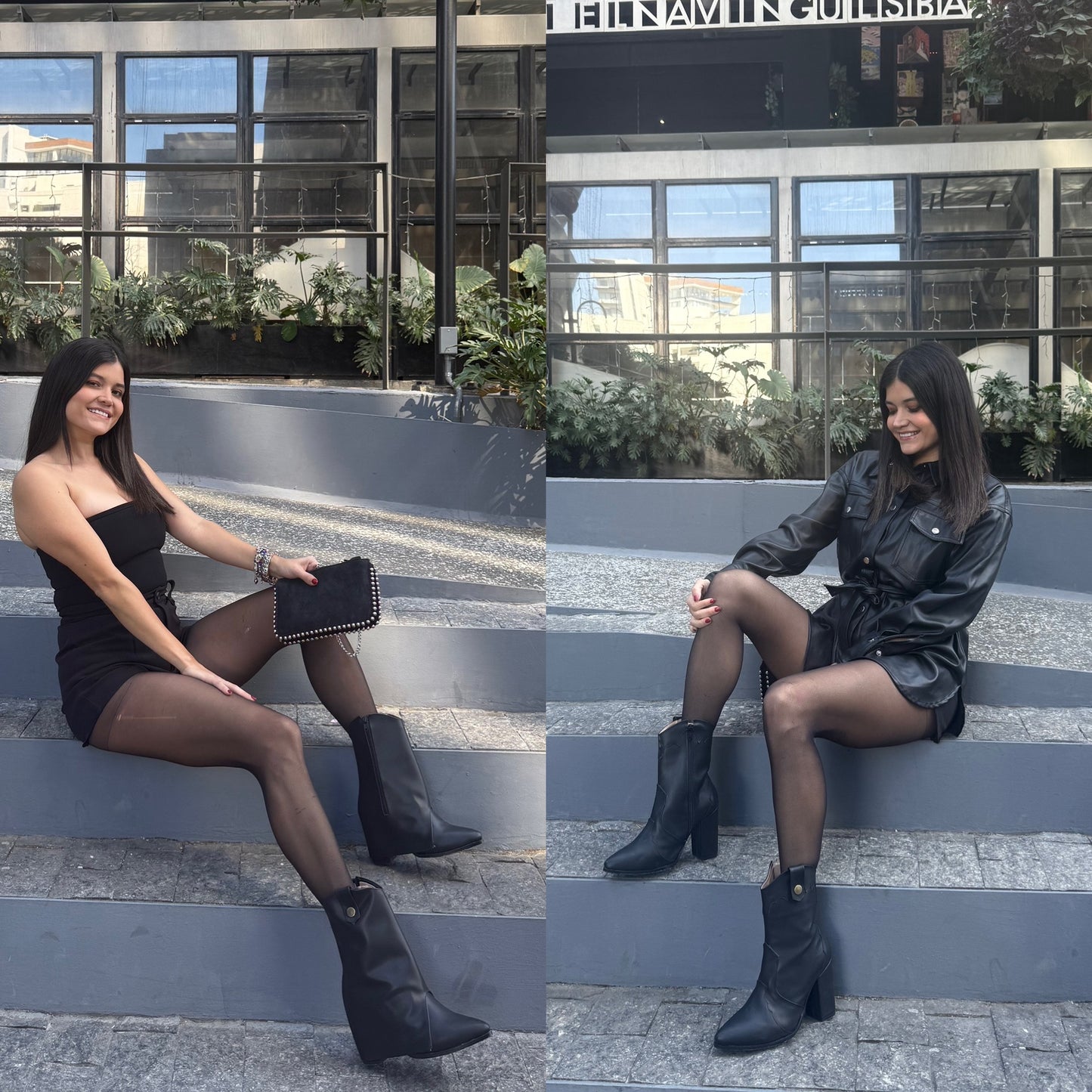 Bota vaquera negra