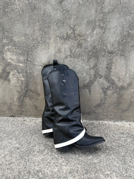 Bota cowboy combinada